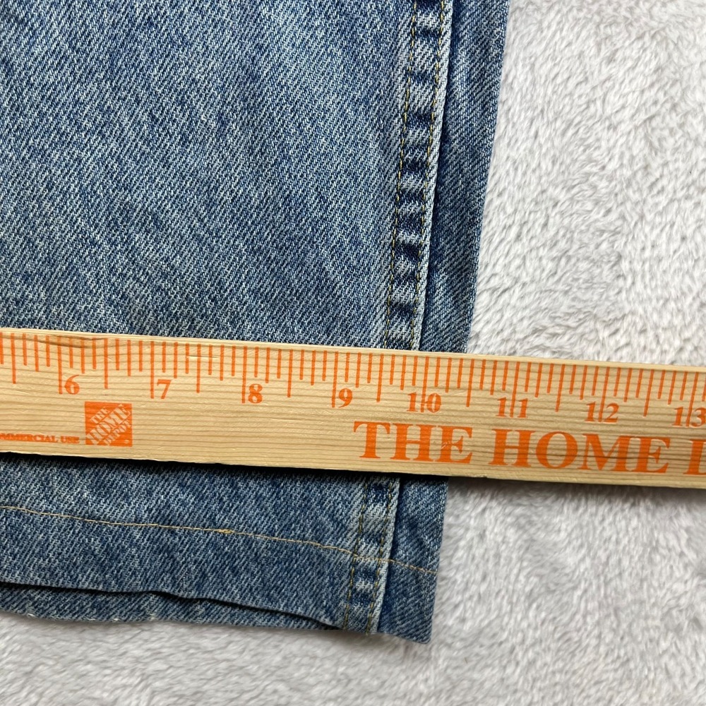 Lee Straight Leg Jeans Mens Blue Denim High Rise Pockets Classic Zip Fly - 50X27 - Picture 7 of 13